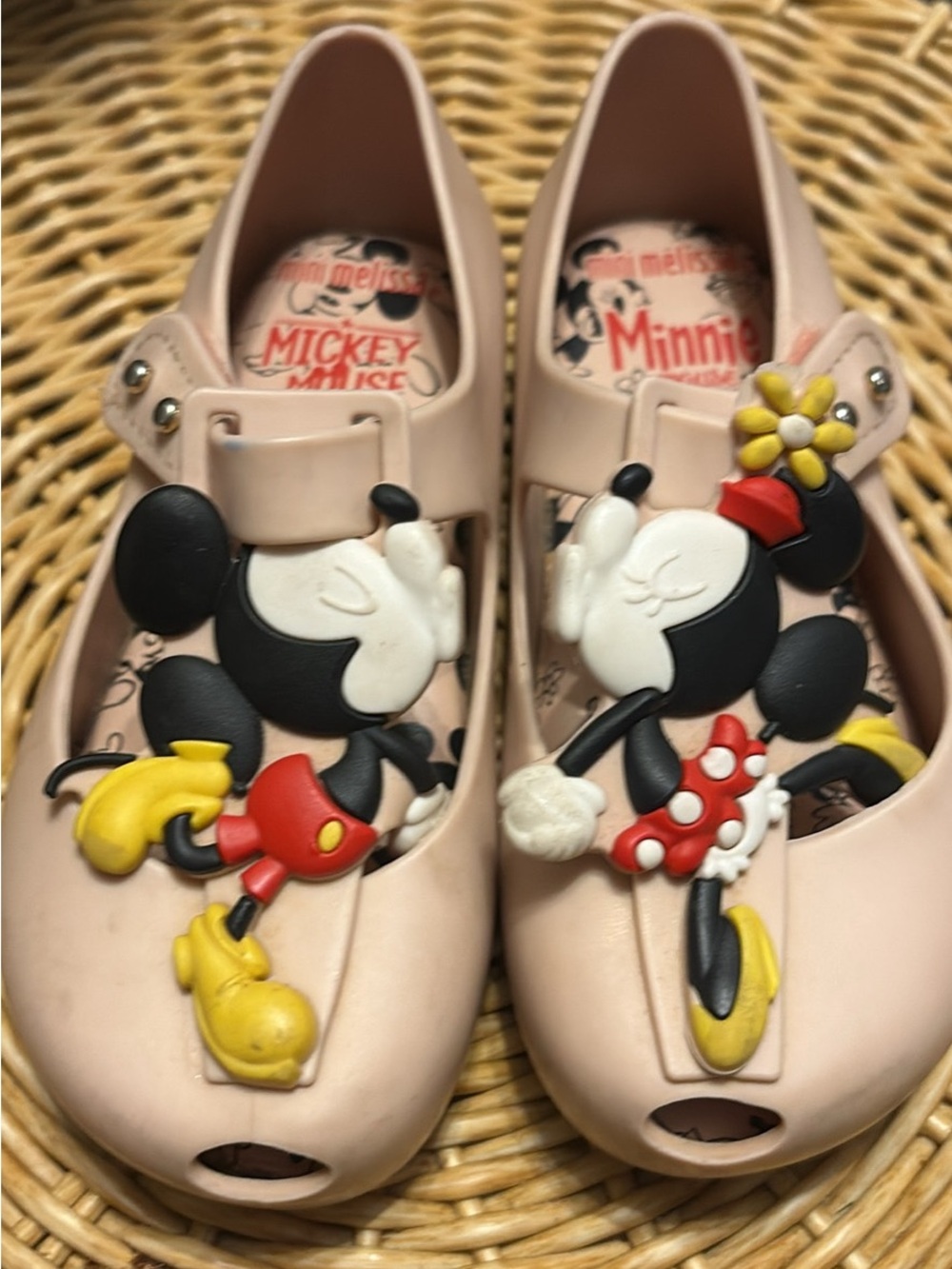 Mini Melissa Mickey Minnie Kissing Mary Jane Shoes Toddler Size 6 Girls Kids.